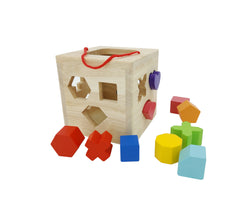 Educational Wooden Shape Sorter Cube Pre Kindergarten Toy Toddler