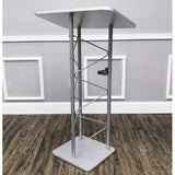 24" x 46.7" x 16" Silver Truss Podium Lectern Pulpit Church School Hotel Speech  15344