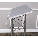 24" x 46.7" x 16" Silver Truss Podium Lectern Pulpit Church School Hotel Speech  15344