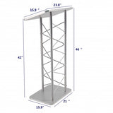 24" x 46.7" x 16" Silver Truss Podium Lectern Pulpit Church School Hotel Speech  15344
