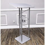 24" x 46.7" x 16" Silver Truss Podium Lectern Pulpit Church School Hotel Speech  15344
