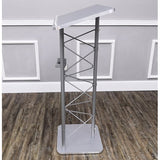24" x 46.7" x 16" Silver Truss Podium Lectern Pulpit Church School Hotel Speech  15344