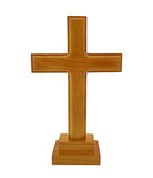 11 Tabletop Rubber Wood Cross Standing Cross Church Altar Prayer Mantel  15348