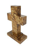 Wooden Pedestal Rugged Cross Metal Decor 5. 5WX3DX9H Rustic Christian Cross