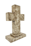 Wooden Pedestal Rugged Cross Metal Decor 5. 5WX3DX9H Rustic Christian Cross
