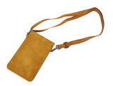 Cell Phone Purse Shoulder Hand Carry Bag Women Girl Pleather Tan Color Handbag