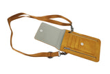 Cell Phone Purse Shoulder Hand Carry Bag Women Girl Pleather Tan Color Handbag