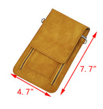 Cell Phone Purse Shoulder Hand Carry Bag Women Girl Pleather Tan Color Handbag
