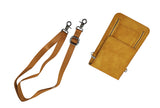 Cell Phone Purse Shoulder Hand Carry Bag Women Girl Pleather Tan Color Handbag