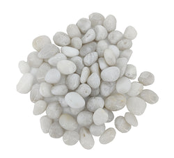 Decorative Polished White Pebbles 3/8 13/16 Gravel Size 2LBS Small Bag 4X6X2