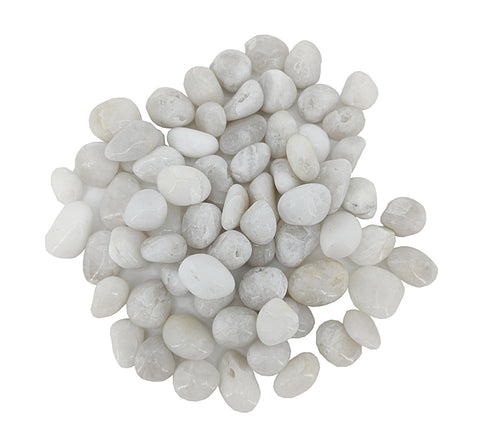 Decorative Polished White Pebbles 3/8 13/16 Gravel Size 2LBS Small Bag 4X6X2