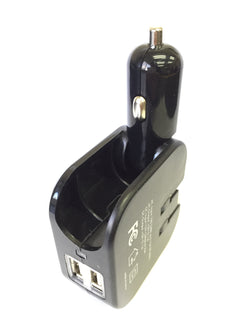 Wall/Car Multipurpose USB AC/DC Charger Adapter Samsung Galaxy Andriod iPhone15375 BLACK