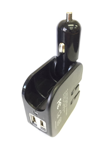 Wall/Car Multipurpose USB AC/DC Charger Adapter Samsung Galaxy Andriod iPhone15375 BLACK