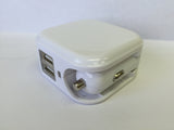 Wall/Car Multipurpose USB AC/DC Charger Adapter Samsung Galaxy Andriod iPhone15375 WHITE