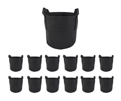 3 Gallon Capacity Black Plant Grow Fabric Bags 12PK Vegetable Flower Pots