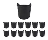 3 Gallon Capacity Black Plant Grow Fabric Bags 12PK Vegetable Flower Pots