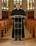 Clear Podium Plexiglass Lecturn Transparent Church Pulpit Event Wedding Debate Speech School Trini 15411