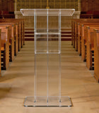 Clear Podium Plexiglass Lecturn Transparent Church Pulpit Event Wedding Debate Speech School Trini 15411