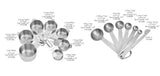 7 Measuring Cups 7 Spoons Set 1 Level 2 D Ring 1 Conversionchart Stainless Steel