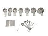 7 Measuring Cups 7 Spoons Set 1 Level 2 D Ring 1 Conversionchart Stainless Steel