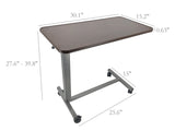 Medical Adjustable Height 28-40with locking set screw Overbed Bedside Table with Wheels(Hospital and Home Use)Product Weight 20 Lbs,Assembly Video Provided 15415