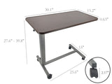 Medical Adjustable Height 28-40with locking set screw Overbed Bedside Table with Wheels(Hospital and Home Use)Product Weight 20 Lbs,Assembly Video Provided 15415