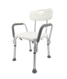 Shower Chair Bathroom Seat With Padded Armrests And Backrest Load 350 Pounds