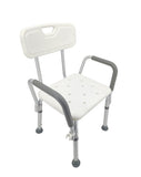 Shower Chair Bathroom Seat With Padded Armrests And Backrest Load 350 Pounds