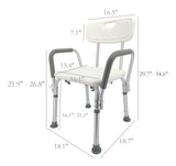 Shower Chair Bathroom Seat With Padded Armrests And Backrest Load 350 Pounds