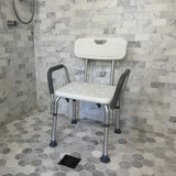 Shower Chair Bathroom Seat With Padded Armrests And Backrest Load 350 Pounds