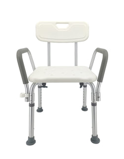 Shower Chair Bathroom Seat With Padded Armrests And Backrest Load 350 Pounds