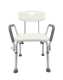 Shower Chair Bathroom Seat With Padded Armrests And Backrest Load 350 Pounds