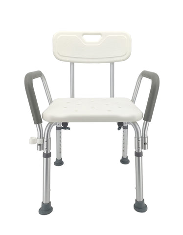 Shower Chair Bathroom Seat With Padded Armrests And Backrest Load 350 Pounds