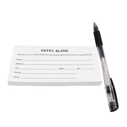 Entry Form Pads for Raffle Ticket, Contests, Ballot, luck Drawings 5.1W x 2.8W - 1,000 Forms Sheets Total Ticket Enter to Win