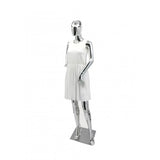 FixtureDisplays® Female Adult Full Body Mannequine Manikin Chrome Plated Finish Body Form Fashion Store Retail Window Dress Form Size 4-6 Bust 31 Waist 24" Hip 34" 15545
