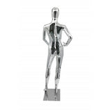FixtureDisplays® Female Adult Full Body Mannequine Manikin Chrome Plated Finish Body Form Fashion Store Retail Window Dress Form Size 4-6 Bust 31 Waist 24" Hip 34" 15545