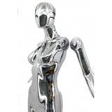 FixtureDisplays® Female Adult Full Body Mannequine Manikin Chrome Plated Finish Body Form Fashion Store Retail Window Dress Form Size 4-6 Bust 31 Waist 24" Hip 34" 15545