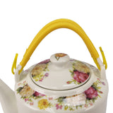 Small 2 Liter Ceramic Porcelain Teapot Tea Kettle with Floral Design, 8X6X7 Not for Stove Top 15550