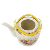 Small 2 Liter Ceramic Porcelain Teapot Tea Kettle with Floral Design, 8X6X7 Not for Stove Top 15550