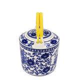 Small 2 Liter Ceramic Porcelain Teapot Tea Kettle with Floral Design, 8X6X7 Not for Stove Top 15551