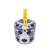 Small 2 Liter Ceramic Porcelain Teapot Tea Kettle with Floral Design, 8X6X7 Not for Stove Top 15551