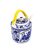 Small 2 Liter Ceramic Porcelain Teapot Tea Kettle with Floral Design, 8X6X7 Not for Stove Top 15551