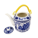 Small 2 Liter Ceramic Porcelain Teapot Tea Kettle with Floral Design, 8X6X7 Not for Stove Top 15551