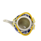 Small 2 Liter Ceramic Porcelain Teapot Tea Kettle with Floral Design, 8X6X7 Not for Stove Top 15551