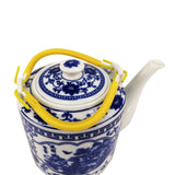 Small 2 Liter Ceramic Porcelain Teapot Tea Kettle with Floral Design, 8X6X7 Not for Stove Top 15551