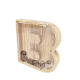 Personalized Wood Piggy Bank 7 Tall Kids Saving Gift Letter Alphabet Initial 15553-B