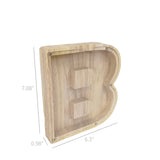 Personalized Wood Piggy Bank 7 Tall Kids Saving Gift Letter Alphabet Initial 15553-B