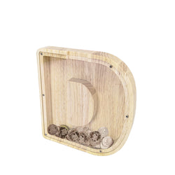 Personalized Wood Piggy Bank 7 Tall Kids Saving Gift Letter Alphabet Initial 15553-D