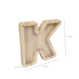 Personalized Wood Piggy Bank 7 Tall Kids Saving Gift Letter Alphabet Initial 15553-K