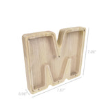 Personalized Wood Piggy Bank 7 Tall Kids Saving Gift Letter Alphabet Initial 15553-M